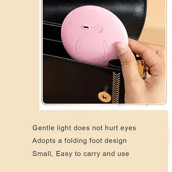 Poate Fi Pus În Geantă Mini Portabil Reîncărcabilă LED Lampă Oglindă de Machiaj de Călătorie Vanitatea oglindă Lumina Lumina de Umplere