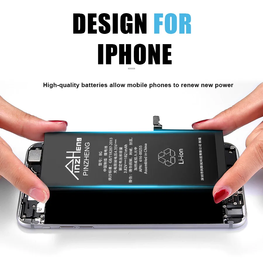 Travel Spoil electrode PINZHENG de Mare Capacitate Baterie de Telefon Pentru iPhone 6S 6 7 8 Plus  X Înlocuire Bateria Pentru iPhone 5S SE XR XS 11 12 Pro Max 12Mini cumpara  > Piese telefoane mobile < Bonlavie.ro
